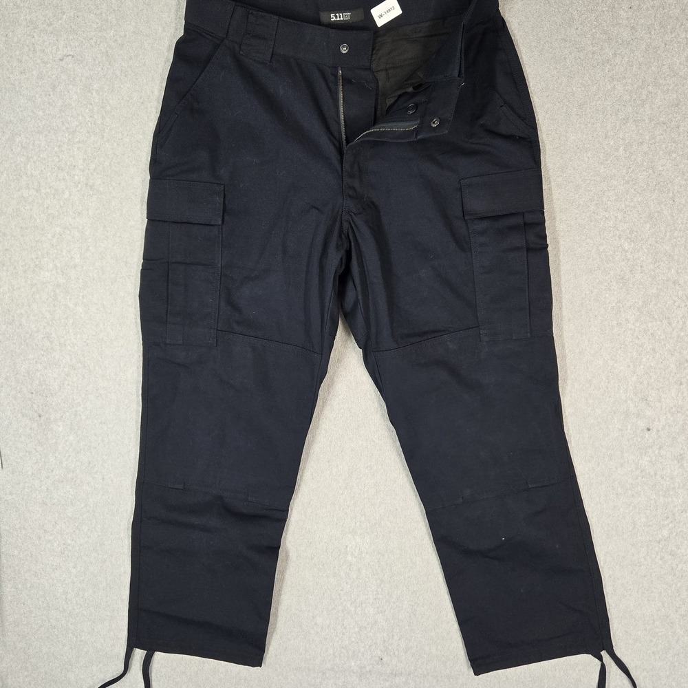 5.11 Tactical Men Pants LARGE SHORT Black Cargo Straight Ripstop 29" Inseam